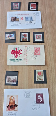 Cardboard with Russia stamps and Austria envelopes. ALL PICTURED