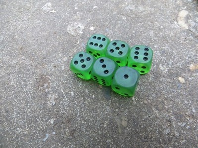 Würfelset 6x W6 16 mm Weible Frosted Dunkelgrün - Knobel / Kniffel / Rollenspiel