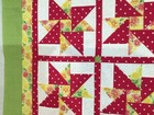 Star Quilt Top Lime Tangerine Lemon Rose & White, New Cotton 55 X 55 Inches — photo 5