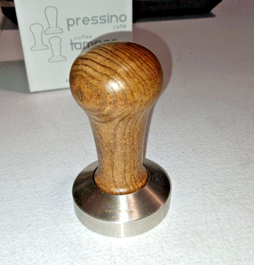 Motta Metallurgica 54 mm Coffee/Espresso Brown Tamper. Stainless Steel Flat Base