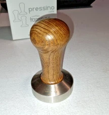 Motta Metallurgica 54 mm Coffee/Espresso Brown Tamper. Stainless Steel Flat Base