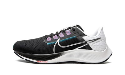 Nike Air Zoom Pegasus 38 Black Metallic Silver Sneakers