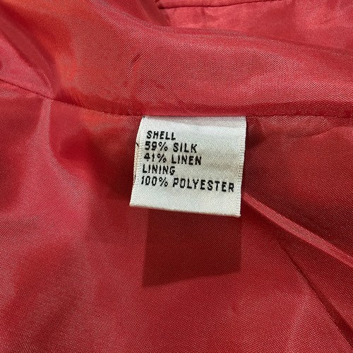 Women's Talbots Petites Silk Linen Blazer Brick Red Size 8P - Picture 6 of 8