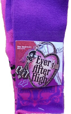 Ever After High Girls 3 pack socks Pink/Purple/Black Size S (5-6 6.5) NWT
