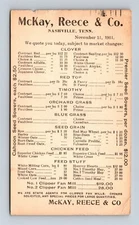 AD Postal Card McKay Reece & Co Nashville Tennessee Seed Feed Company 1911 X16