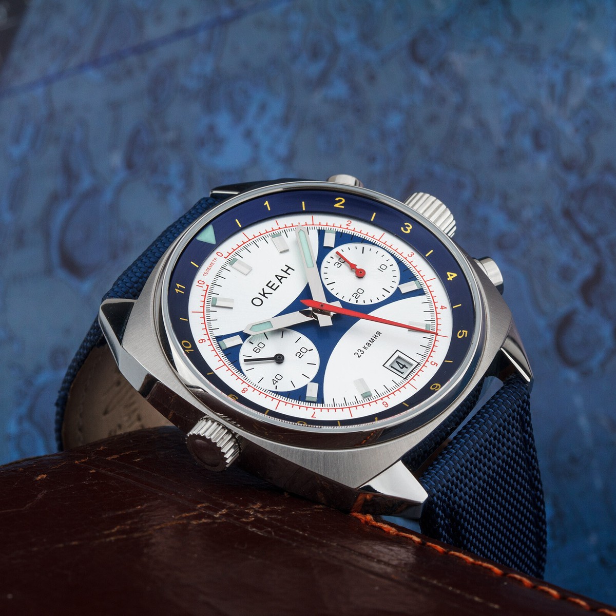 Okeah Poljot Cronografo 3133 Okean Military Orologio Russo Ocean