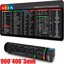 40*90cm  Large Heat Resistant Desk Mat/Mouse Pad Table ShortCu-t Keys Anti-Slip