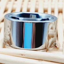 High Polished Silver Tungsten Wedding Band Flat Top Engagement Ring for Men