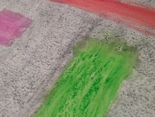 "Primary Dialogue:" A Textural Composition  / Watercolor Crayon Dry then Wet