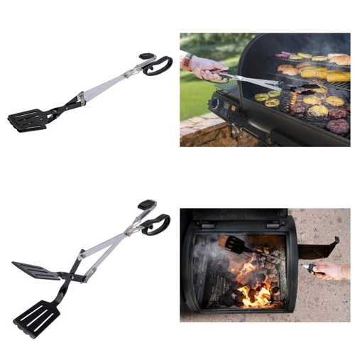 3-in-1 Longarm Barbecue Tool Set (Black & Stainless Steel)