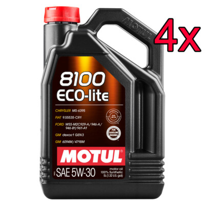 [Case of 4] Motul 8100 ECO-Lite  Full Synthetic 5W-30 Engine Motor Oil 5L