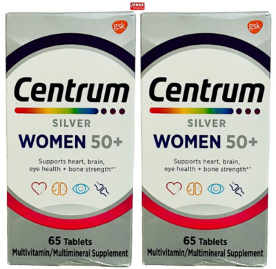 Centrum SILVER Women 50+ MULTIVITAMIN/MULTIMINERAL 65 Tablets Exp05/26-Pack of 2