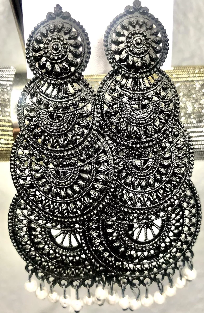 Black oxidized earrings outlet