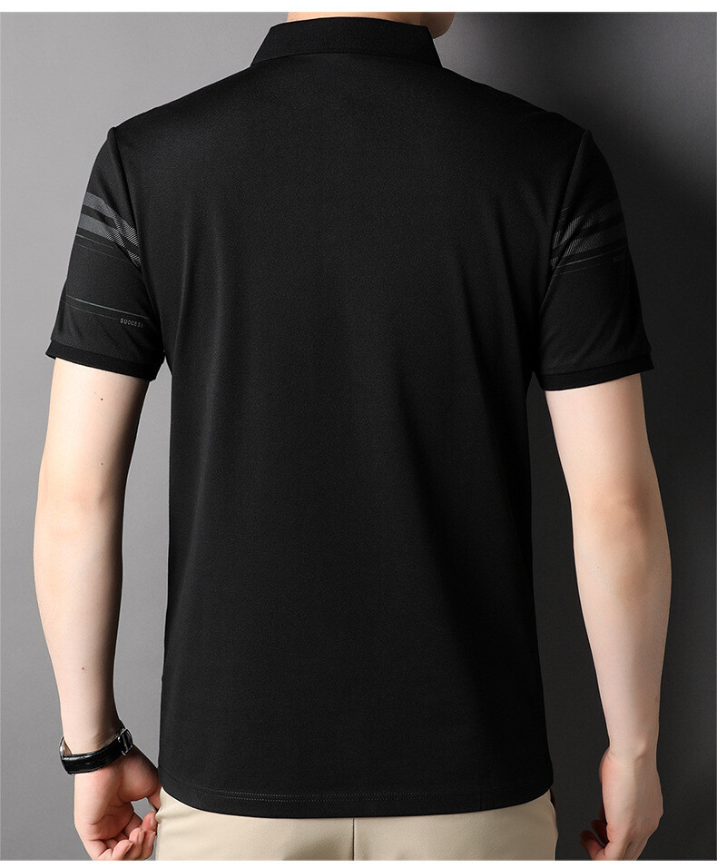 ZONBAILON Outdoor Men's Stripe Soft Summer Business Short Sleeve