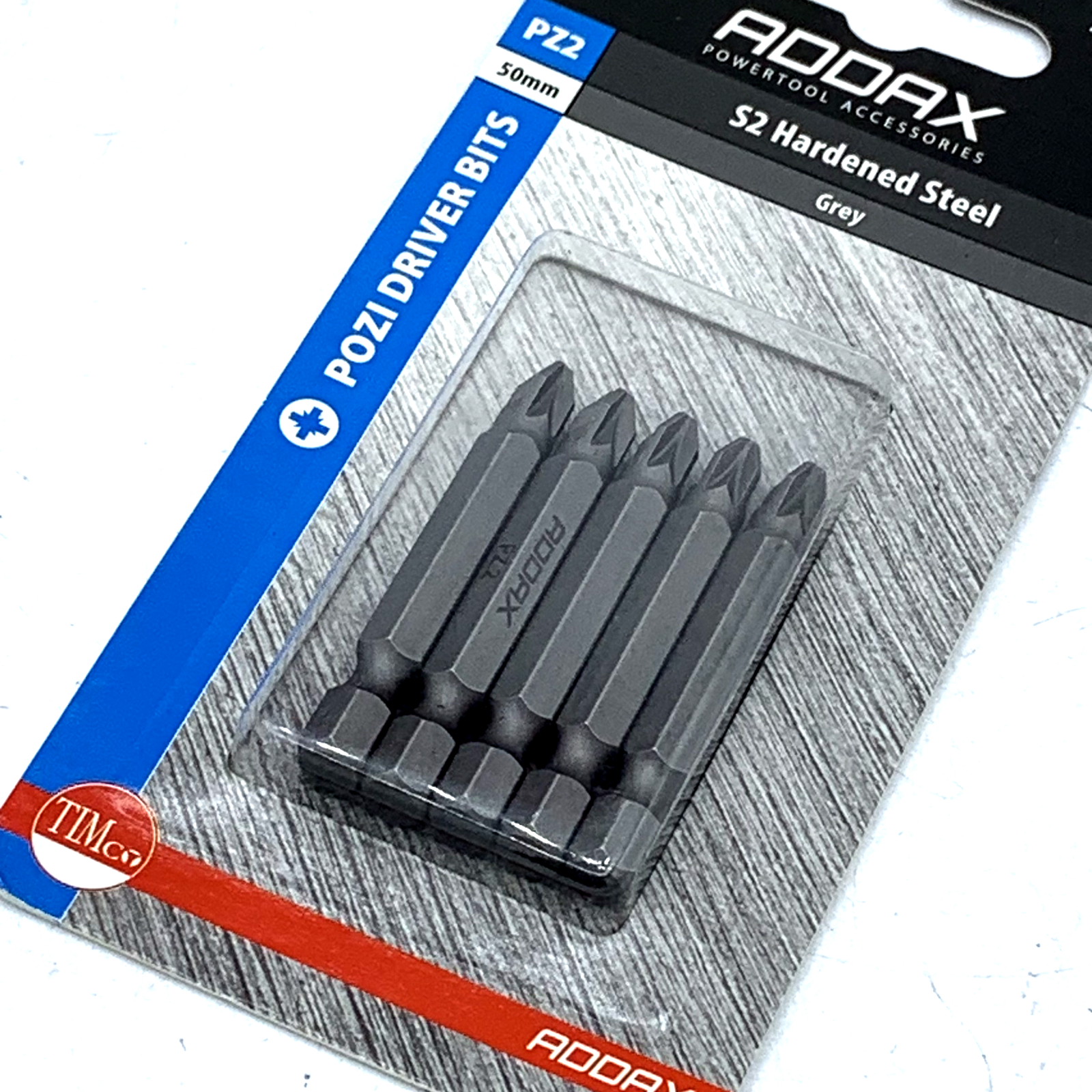 INSERT DRIVER BITS ADDAX POZI 2 PZ2 50mm SCREWDRIVER S2 GREY PACK OF 5 DRILL BIT