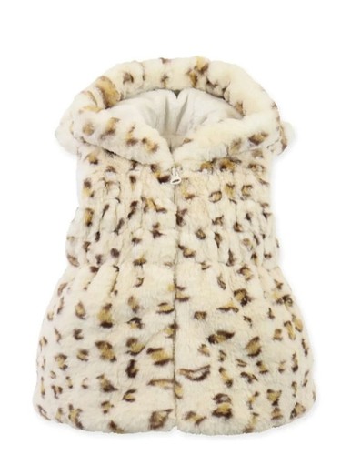 American Widgeon Cream Leopard Faux Fur Vest Size 4 - Picture 11 of 11