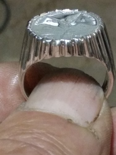 BEAUTIFUL 2024 1/20 LIBERTAD PROOF RING (coin .999 ring .925 silver) - Picture 4 of 5