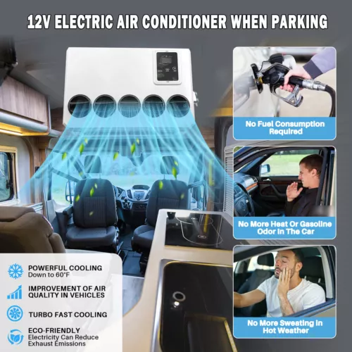 12V Truck Air Conditioner 12000 BTU Split Car Cab RV AC Unit Fit Bus Caravan - Picture 10 of 20