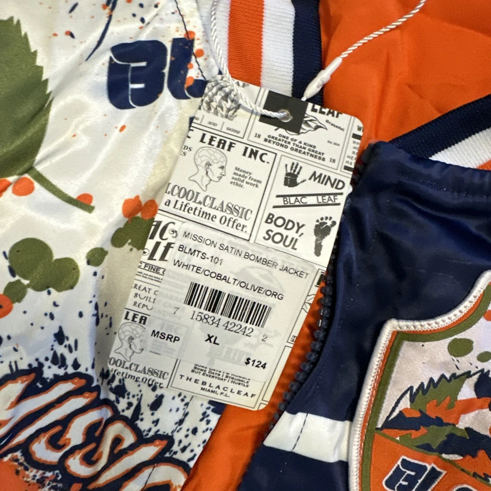 Blac leaf 100%Authenitc Zip Up Jacket Men's Size Xl All Over Logo Multicolor — 第 4/4 张图片