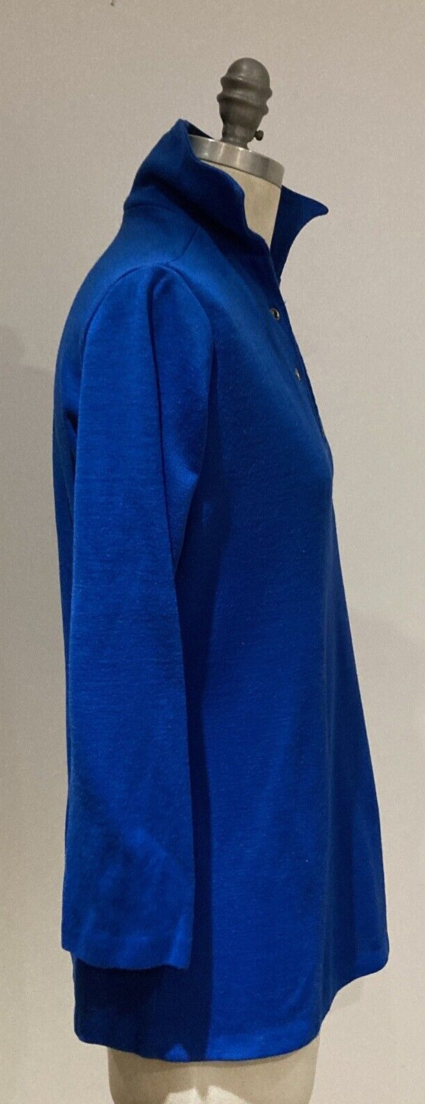 Vintage Early 1970s Acrilan Jersey Blue Lace-up Top, 21" from pit to pit approx. 5