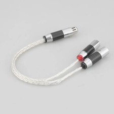 8AWG 3pin XLR FEMALE jack to dual 2 MALE Y plug SPLITTER Audio Cable adaptorxTpb