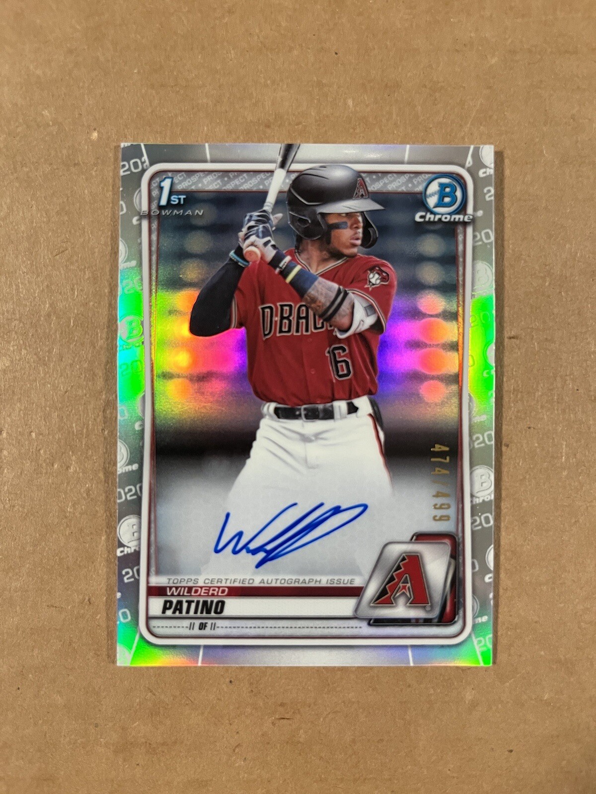 2020 Bowman Chrome WILDERD PATINO Refractor Auto 1st Bowman RC Diamondbacks /499