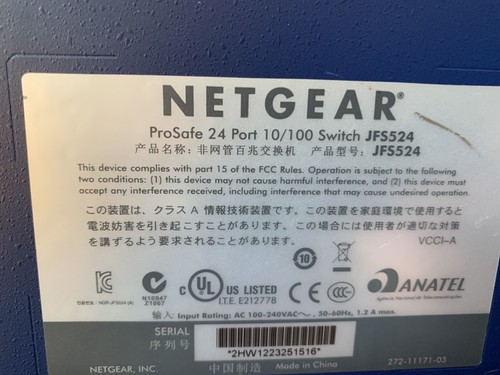 NETGEAR ProSafe Jgs524 24-port Gigabit Ethernet Switch JGS524NA - Picture 3 of 4
