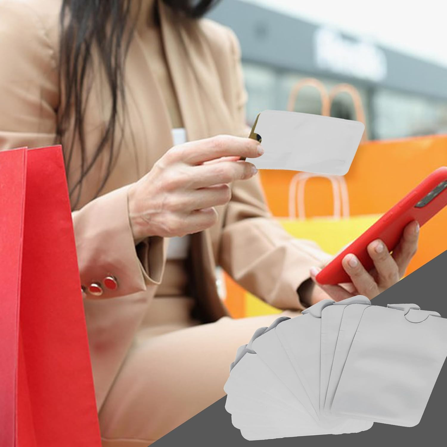 RFID Blocking Sleeve Holder Credit Card Secure Protector Aluminum Foil Pack of 1