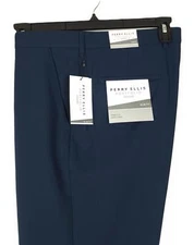 Perry Ellis Portfolio Men's Slim-Fit Stretch Golf Pants Navy Solid 40x30 NWT
