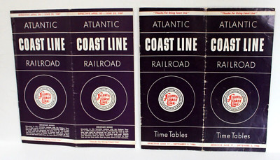 2 Stück ACL Atlantic Coast Line Passagierfahrpläne April 1967 Juni 1966