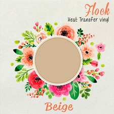 Flock Heat Transfer Vinyl BEIGE HTV T-Shirt 20" Roll Iron On Heat Press