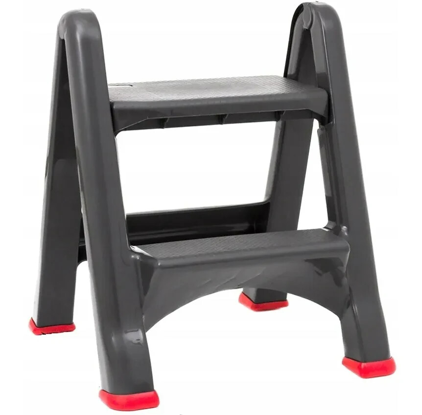 CURVER R034721 SCALETTA PIEGHEVOLE POLIPROPILENE 2 SCALINI ANTISCIVOLO ANTRACITE