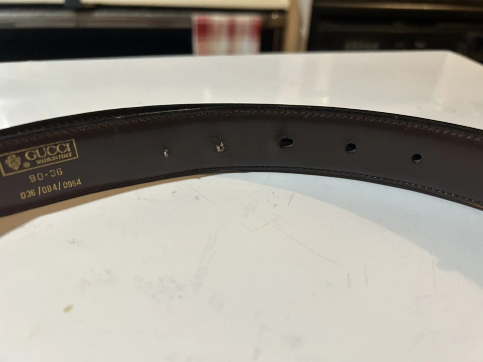 Cinturón Gucci Italia GG vintage. Mod Brev. Cuero 41 pulgadas de largo Foto 4 de 4