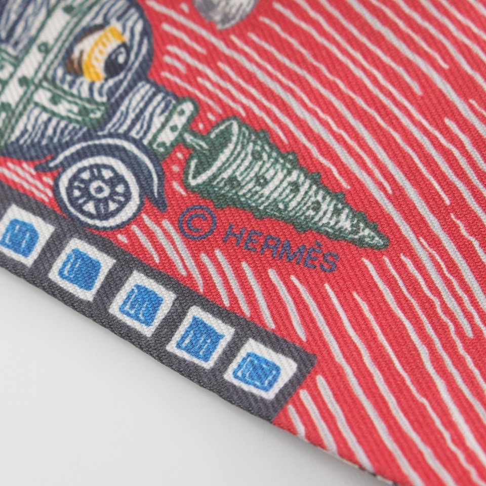 Hermes Twilly Super Silk Quest Scarf Clothing Ladies Blue / Multicolor