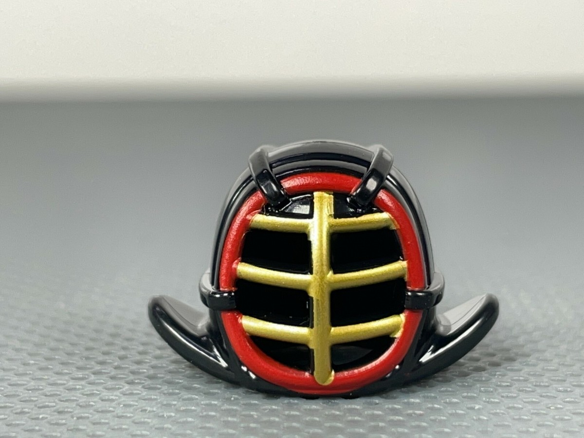 LEGO Minifigure Helmet Black Ninjago Kendo Gold Grille Mask Red