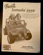 PowerWheels Barbie Jammin Jeep Official Factory Manual - ORIGINAL