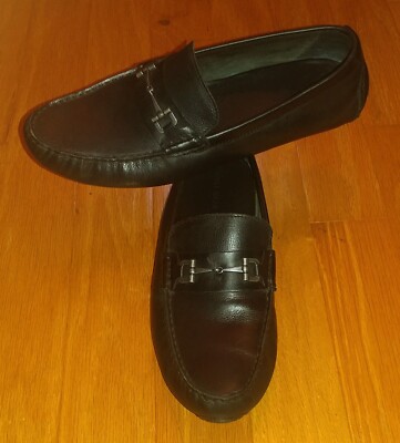 COLE HAAN SOMERSET BIT C25980 MEN'S BLACK TUMBLED LEATHER LOAFERS SIZE 12 M 