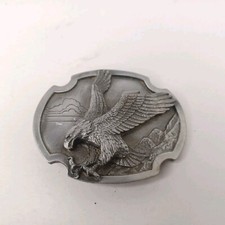 VTG Bald Headed Eagle Belt Buckle 1986 by Siskiyou Buckle Co 3D