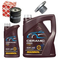 MotoröL Filter Set Mannol 10W-40 6 Liter + Schraube FüR Opel Omega B Astra G 2.0