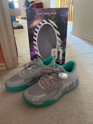 Puma LaMelo Ball MB.01 Lo UFO Grey Teal Basketball‎ Mens Shoes Size 10.5 Puma LaMelo Ball MB.01 UFO Grey/Teal 377675-02 Basketball  main image 3