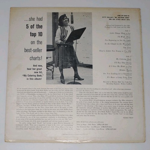 Kitty Kallen - My Coloring Book and Her Other Great Hits LP 1963 LPM-2640 RCA G+ - Foto 4 di 7