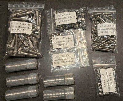 MPCNC PRIMO Schrauben & Kugellager Kit Set (Mostly Printed CNC) A2 EDELSTAHL