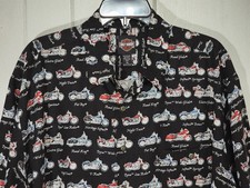 Harley davidson button up all over bike history print short sleeve camp shirt XL