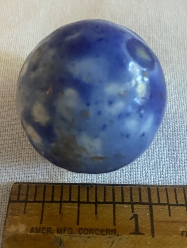 Antique Marble - Bennington Blue Large Shooter Boulder 1-1/8" Salt Glazed (zzc3)
