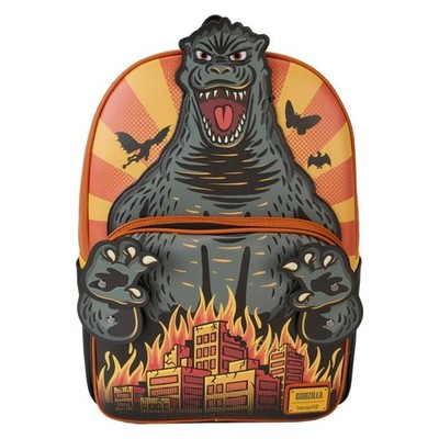 Loungefly Toho Godzilla Attack City in Flames Full Size Figural Backpack NWT