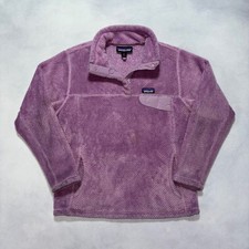Patagonia Fleece Pullover Youth Size 10 Purple Polartec Snap-T Re-Tool Outdoor