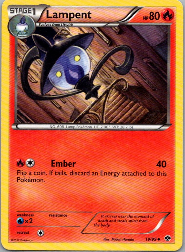 Pokemon TCG Lampent 19/99 Next Destinies LP