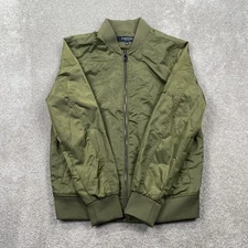 Kenneth Cole New York Olive Green Bomber Jacket Mens Size S Full Zip Casual