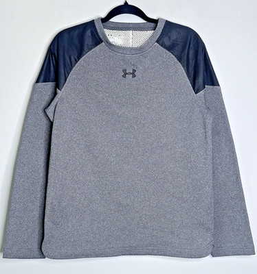 Under Armour ColdGear Sweatshirt Men s Small Grey Fleece Gym Training Pullover