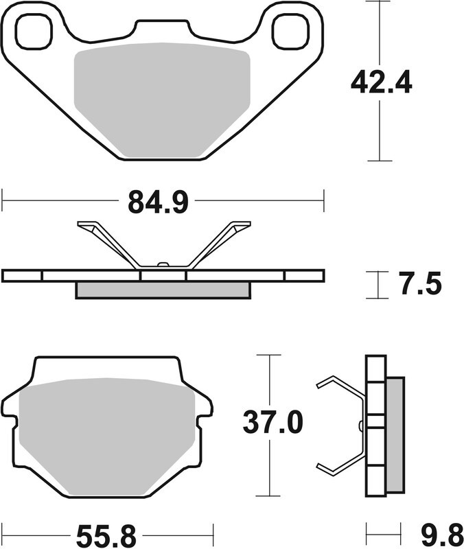 Plaquettes de frein Brembo 07BB0708 route en carbone céramique pour moto sportive